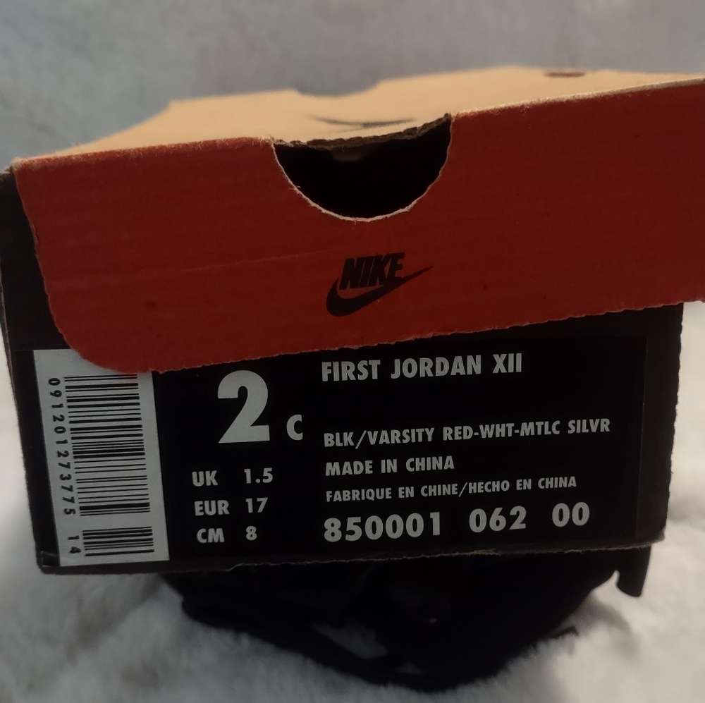 Nike First Jordan XII infant shoes, size 2c - Picture 2 of 9